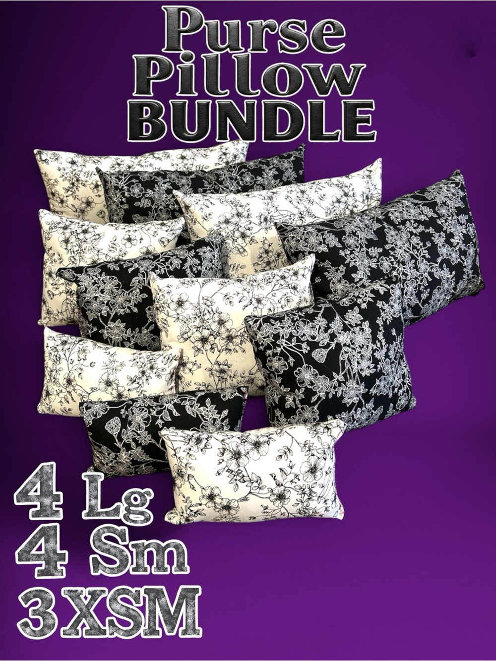 Purse Pillow Bundle - 11 Random Chef Choice Fabric Hand Crafted Purse Pillows